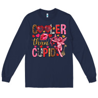Navy Cooler than Cupid Valentine's Day Long Sleeve Tee - HowdyJamesFarm
