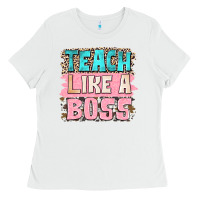 White teach like a boss Ladies Tee - NancyCooperArtShop