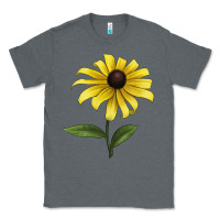Charcoal Heather Black Eyed Susan Flower Illustrations Classic Tee - LillyAllenDesigns