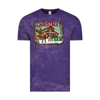 Cloud Purple Christmas on the farm Vintage Tee - RanaPortraitStore