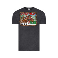 Vintage Black Christmas on the farm Vintage Tee - RanaPortraitStore