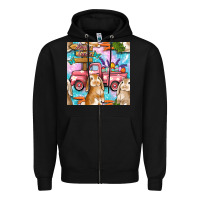 Black Easter Bunny With Truck Seamless Pattern Zipper Hoodie - BundleAndBundleShop