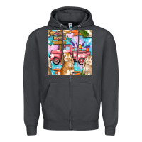 Smoke Easter Bunny With Truck Seamless Pattern Zipper Hoodie - BundleAndBundleShop