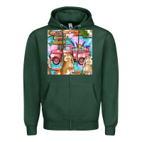 Sports Green Easter Bunny With Truck Seamless Pattern Zipper Hoodie - BundleAndBundleShop