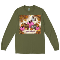 Army Green happy fall y'all cowgirl Long Sleeve Tee - TumblerDesignByShophia