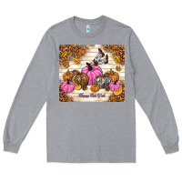 Heather Grey happy fall y'all cowgirl Long Sleeve Tee - TumblerDesignByShophia