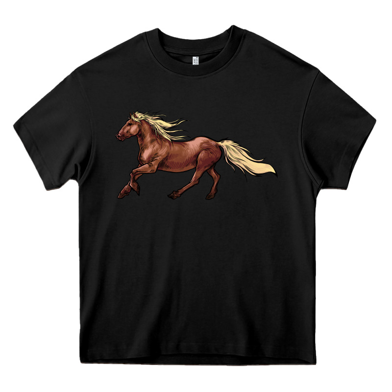 Running Horse Heavy Core Tee by NancyCooperArtShop | Teevron