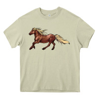 Mossy running horse Heavy Core Tee - NancyCooperArtShop
