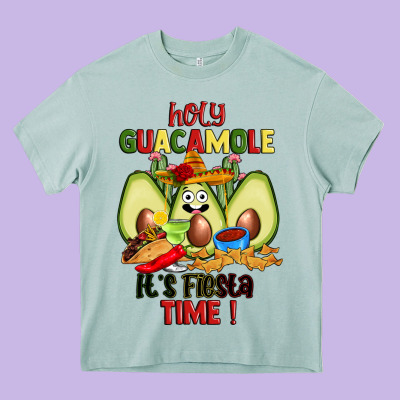 Holy Guacamole Its Fiesta Time Heavy Core Tee Designed By Jahusdesignshop