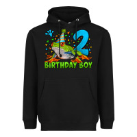 Black birthday boy frog age 2 Heavyweight Hoodie - LillyAllenDesigns