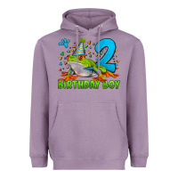 Lavender birthday boy frog age 2 Heavyweight Hoodie - LillyAllenDesigns