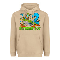 Mushroom birthday boy frog age 2 Heavyweight Hoodie - LillyAllenDesigns