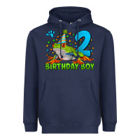Navy birthday boy frog age 2 Heavyweight Hoodie - LillyAllenDesigns