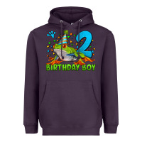 Plum birthday boy frog age 2 Heavyweight Hoodie - LillyAllenDesigns