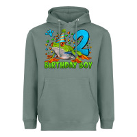 Sage birthday boy frog age 2 Heavyweight Hoodie - LillyAllenDesigns