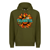 Army Green thankful with sunflower bbs Premium Hoodie - BundleAndBundleShop