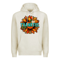 Oatmeal Heather thankful with sunflower bbs Premium Hoodie - BundleAndBundleShop