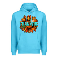 Ocean Blue thankful with sunflower bbs Premium Hoodie - BundleAndBundleShop