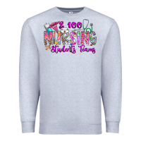Heather Grey 100 Nursing Students Teams Premium Sweatshirt - CowhideDigitalArt