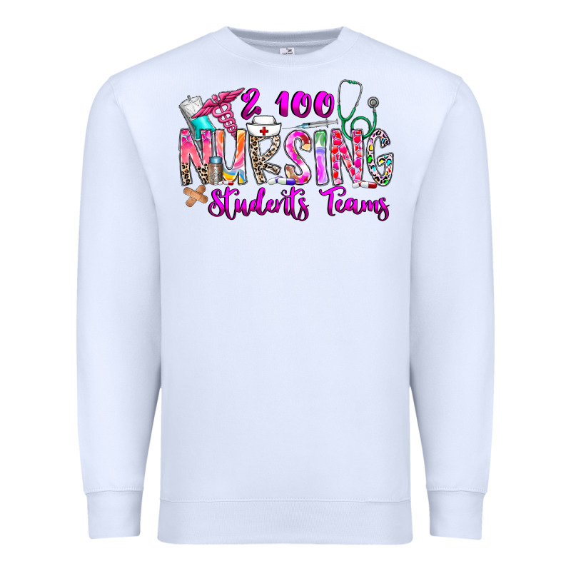 100 Nursing Students Teams Premium Sweatshirt by CowhideDigitalArt | Teevron
