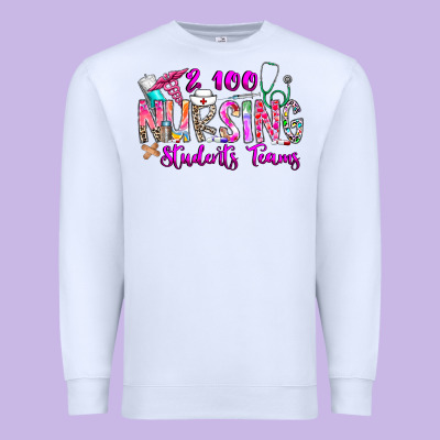 100 Nursing Students Teams Premium Sweatshirt Designed By Cowhidedigitalart