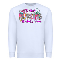 White 100 Nursing Students Teams Premium Sweatshirt - CowhideDigitalArt