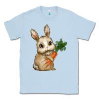 Dusty Blue eastrt bunny carrot Classic Tee - RanaPortraitStore