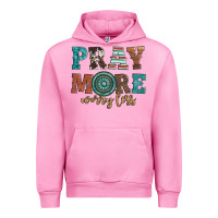 Fuchsia Pink pray more worry less Urban Hoodie - Artiststas