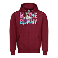 Burgundy Little Bunny Easter Zipper Hoodie - BundleAndBundleShop