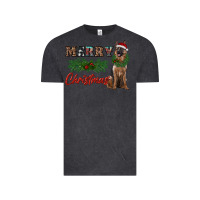 Vintage Black merry christmas german shepherd Vintage Tee - RanaPortraitStore