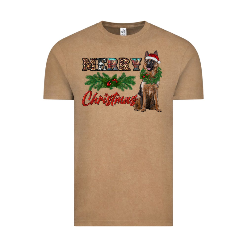 Merry Christmas German Shepherd Vintage Tee by RanaPortraitStore | Teevron