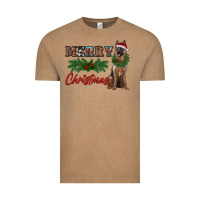 Vintage Coffee merry christmas german shepherd Vintage Tee - RanaPortraitStore