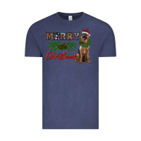 Vintage Denim merry christmas german shepherd Vintage Tee - RanaPortraitStore