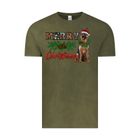 Vintage Olive merry christmas german shepherd Vintage Tee - RanaPortraitStore