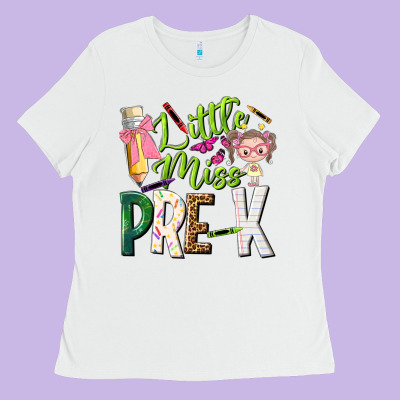 Little Miss Pre K Ladies Tee Designed By Nancycooperartshop