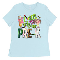 Baby Blue little miss pre k Ladies Tee - NancyCooperArtShop
