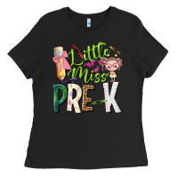 Black little miss pre k Ladies Tee - NancyCooperArtShop