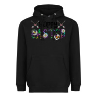 Black Happy Easter Heavyweight Hoodie - CowhideDigitalArt
