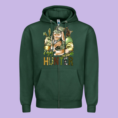 Egg Hunter Zipper Hoodie Designed By Bundleandbundleshop
