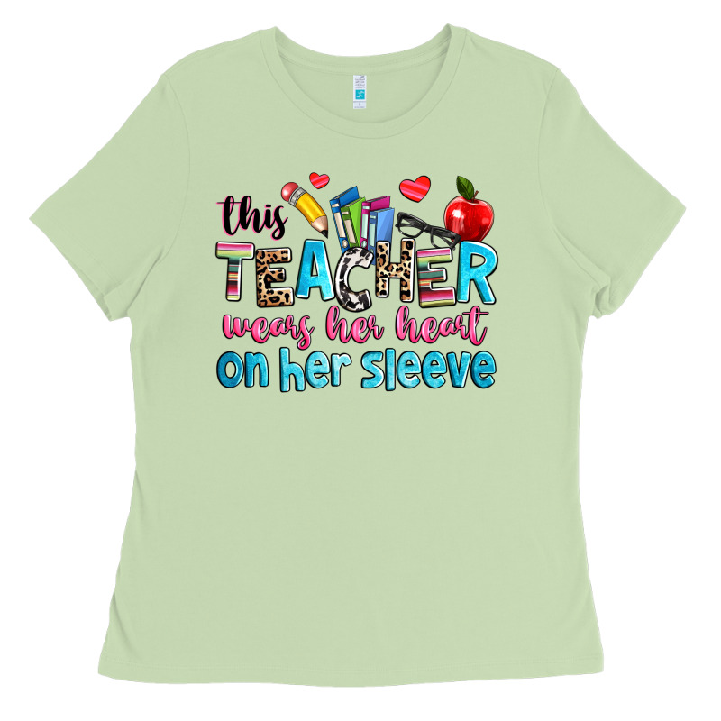 This Teacher Wears Her Her On Her Sleeve Ladies Tee by NancyCooperArtShop | Teevron