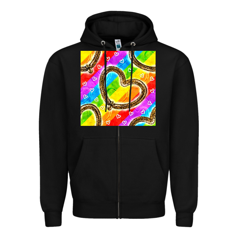 Pride Lgbtq Leopard Heart Balloons Pattern Zipper Hoodie by BundleAndBundleShop | Teevron