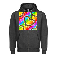 Charcoal Heather Pride lgbtq leopard heart balloons pattern Zipper Hoodie - BundleAndBundleShop