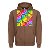 Chestnut Pride lgbtq leopard heart balloons pattern Zipper Hoodie - BundleAndBundleShop