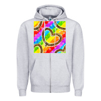 Heather Grey Pride lgbtq leopard heart balloons pattern Zipper Hoodie - BundleAndBundleShop