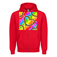Red Pride lgbtq leopard heart balloons pattern Zipper Hoodie - BundleAndBundleShop