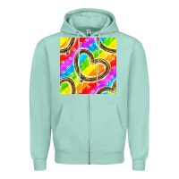 Seafoam Pride lgbtq leopard heart balloons pattern Zipper Hoodie - BundleAndBundleShop