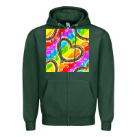 Sports Green Pride lgbtq leopard heart balloons pattern Zipper Hoodie - BundleAndBundleShop
