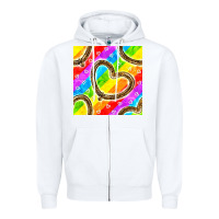 White Pride lgbtq leopard heart balloons pattern Zipper Hoodie - BundleAndBundleShop