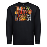 Black Thankful Little Mon Premium Sweatshirt - CowhideDigitalArt