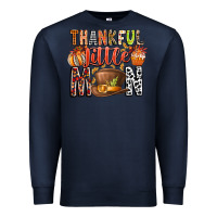 Navy Thankful Little Mon Premium Sweatshirt - CowhideDigitalArt